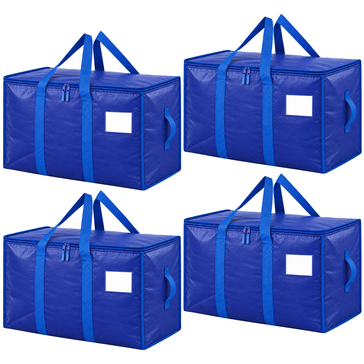 Fenmay 4 Pack Heavy Duty Extra Large Moving Bags with Backpack Straps, Reinforced Handles & Smooth Zippers, Waterproof Puncture Resistant Storage Totes for Clothes, Dorm, Moving & Travel