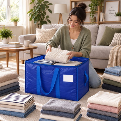 Fenmay 4 Pack Heavy Duty Extra Large Moving Bags with Backpack Straps, Reinforced Handles & Smooth Zippers, Waterproof Puncture Resistant Storage Totes for Clothes, Dorm, Moving & Travel