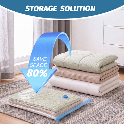 Fenmay 10 Pack Large Vacuum Storage Bags with Hand Pump, Airtight Reusable Space Saver Vacuum Seal Bags for Clothes, Blankets, Pillows & Bedding