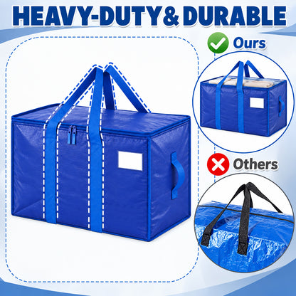 Fenmay 4 Pack Heavy Duty Extra Large Moving Bags with Backpack Straps, Reinforced Handles & Smooth Zippers, Waterproof Puncture Resistant Storage Totes for Clothes, Dorm, Moving & Travel