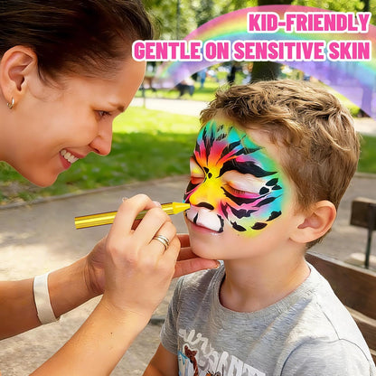 42Pcs XL Face Paint Crayons for Kids - Non-Toxic, Vibrant Colors Face Painting Crayons Kit| Easy to Use, Safe for Sensitive Skin and Perfect for Kids Party, Easter Makeup, School Event, Cosplay
