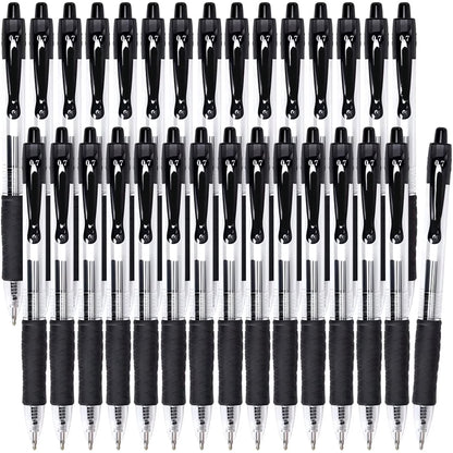 Fenmay Gel Pens,30 Retractable Black gel pens,smooth writing(0.7mm) gel ink pens for office & students
